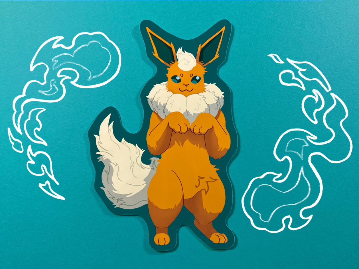 Shiny Flareon | Vinyl Pokémon inspired Sticker