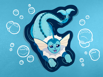 Vaporeon | Vinyl Pokémon inspired Sticker